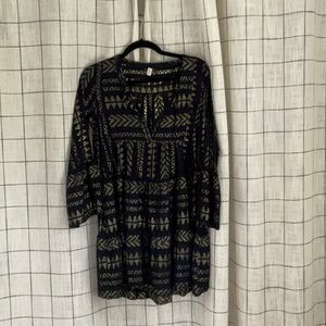 Elan Black and Gold Mini Dress